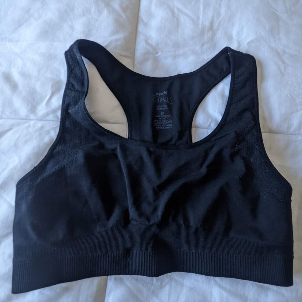 Women's Black Sports Top/Bra Size 1X